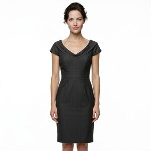 Women's gray Cap Sleeve Midi Dress with Cowl Neck